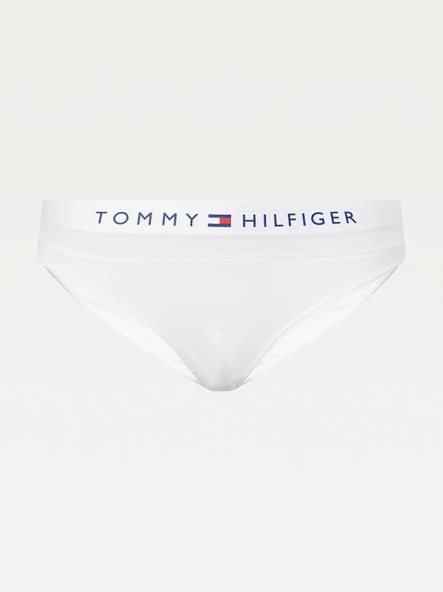 White Tommy Hilfiger Mesh Inset Stretch Cotton Briefs Women's Underwear | TH815BGI