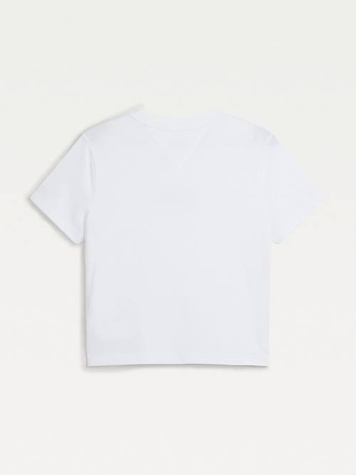 White Tommy Hilfiger Metallic Organic Cotton Women's T Shirts | TH064TKD