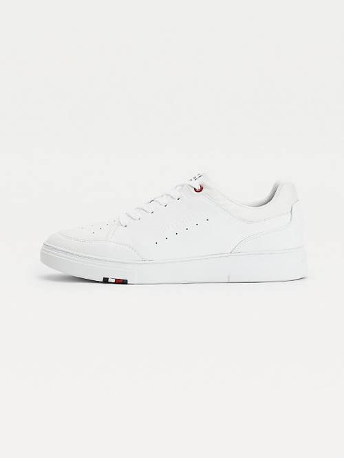 White Tommy Hilfiger Modern Cupsole Leather Men's Sneakers | TH367SMT