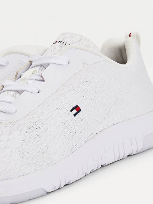 White Tommy Hilfiger Modern Lightweight Mesh Men's Sneakers | TH762WZH