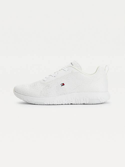 White Tommy Hilfiger Modern Lightweight Mesh Men's Sneakers | TH762WZH