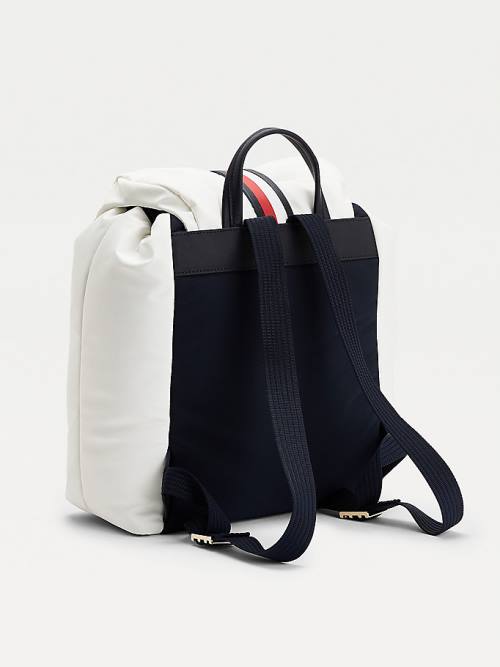 White Tommy Hilfiger Monogram Backpack Women's Bags | TH452RUB