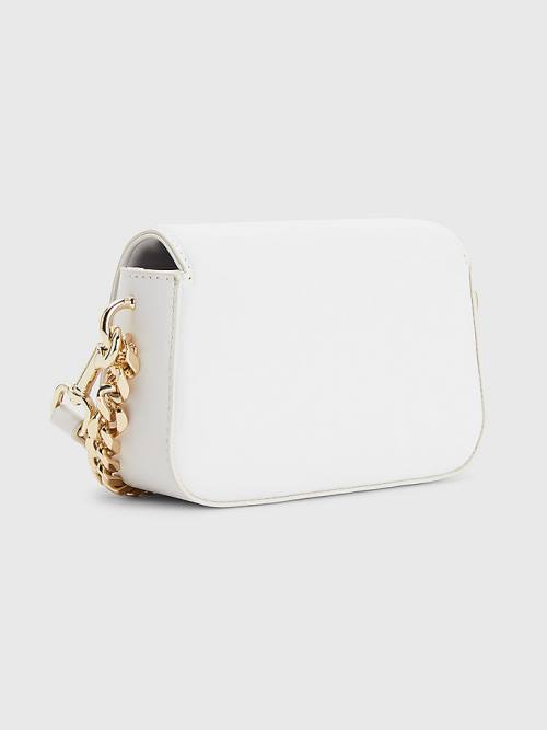 White Tommy Hilfiger Monogram Chain Crossover Mini Women's Bags | TH163DOW