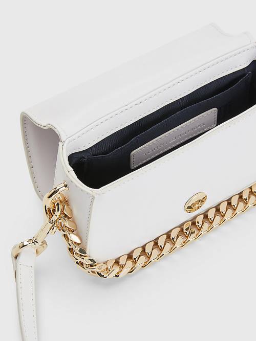 White Tommy Hilfiger Monogram Chain Crossover Mini Women's Bags | TH163DOW