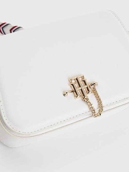 White Tommy Hilfiger Monogram Chain Crossover Mini Women's Bags | TH163DOW