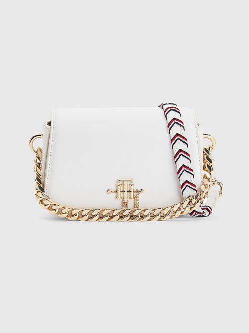 White Tommy Hilfiger Monogram Chain Crossover Mini Women\'s Bags | TH163DOW