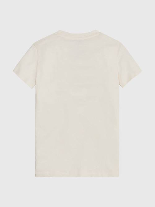 White Tommy Hilfiger Natural Dye Girls' T Shirts | TH968XFH