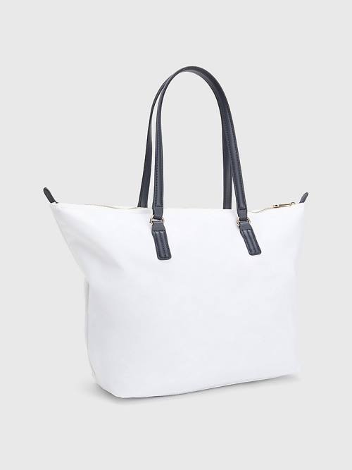 White Tommy Hilfiger Nylon Signature Tote Women's Bags | TH018RDF