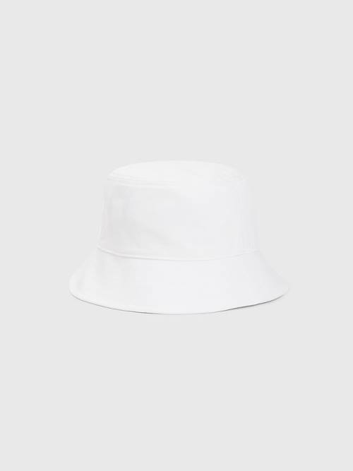 White Tommy Hilfiger Organic Cotton Bucket Men's Hats | TH894LYN