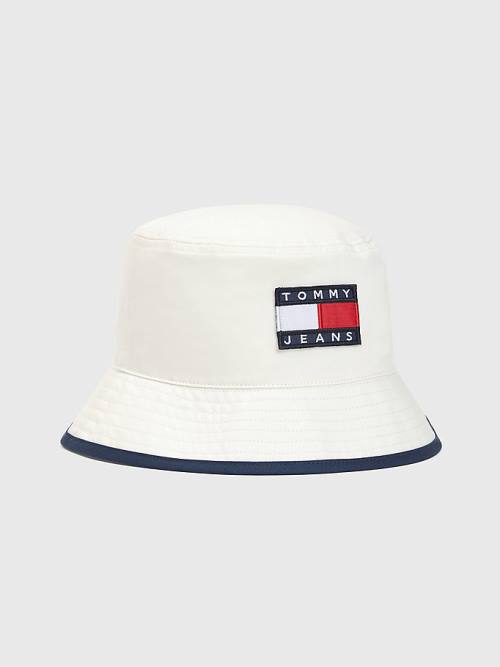 White Tommy Hilfiger Organic Cotton Bucket Women\'s Hats | TH974BYZ