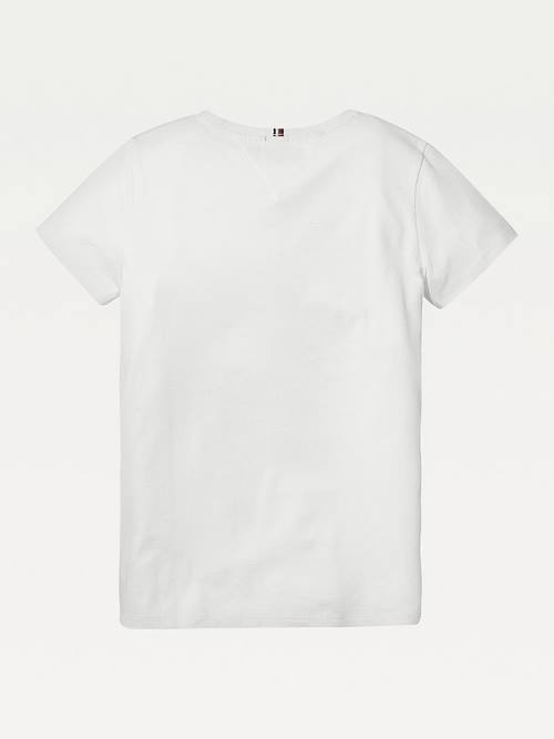 White Tommy Hilfiger Organic Cotton Girls' T Shirts | TH023UHR