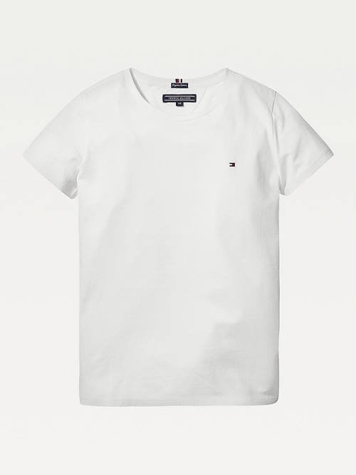 White Tommy Hilfiger Organic Cotton Girls\' T Shirts | TH023UHR