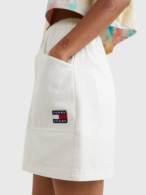 White Tommy Hilfiger Organic Cotton Mini Women's Skirts | TH486XGM