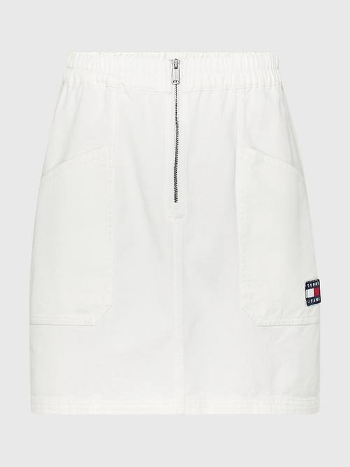 White Tommy Hilfiger Organic Cotton Mini Women's Skirts | TH486XGM