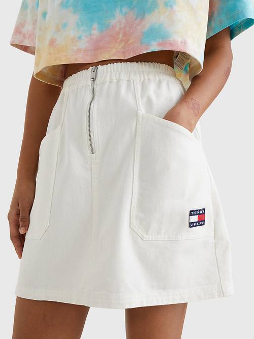 White Tommy Hilfiger Organic Cotton Mini Women\'s Skirts | TH486XGM