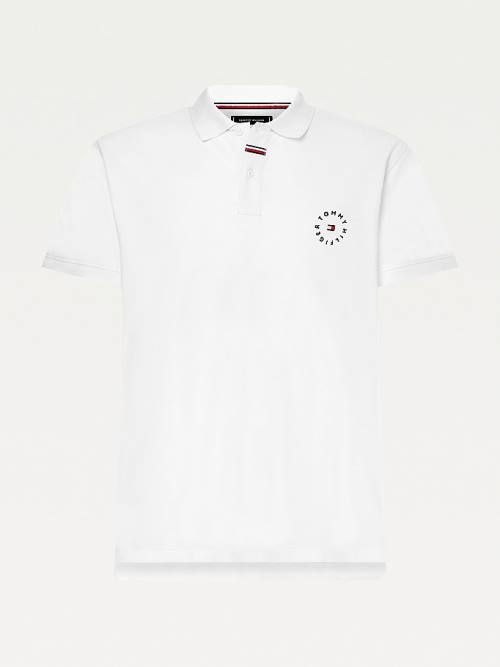 White Tommy Hilfiger Organic Cotton Pique Regular Fit Men's Polo Shirts | TH782ELX