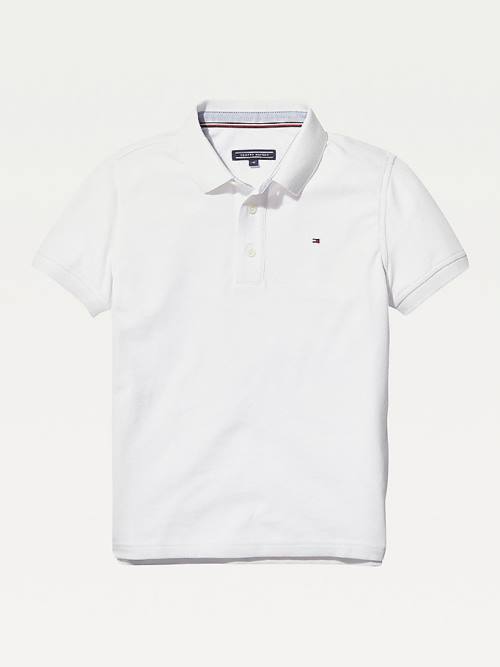 White Tommy Hilfiger Organic Cotton Polo Shirt Girls\' T Shirts | TH297PSZ