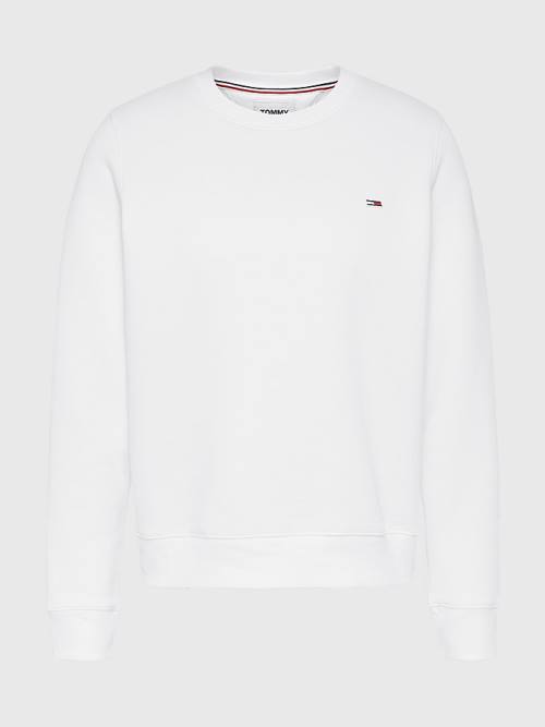 White Tommy Hilfiger Organic Cotton Regular Fit Fleece Women's Sweatshirts | TH607KEW