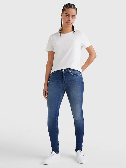 White Tommy Hilfiger Organic Cotton Slim Fit Women's T Shirts | TH297LZN