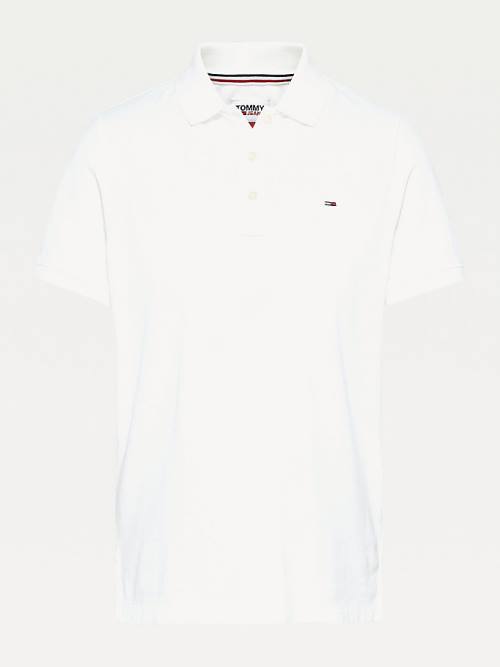 White Tommy Hilfiger Organic Cotton Slim Fit Women's Polo Shirts | TH573CTB