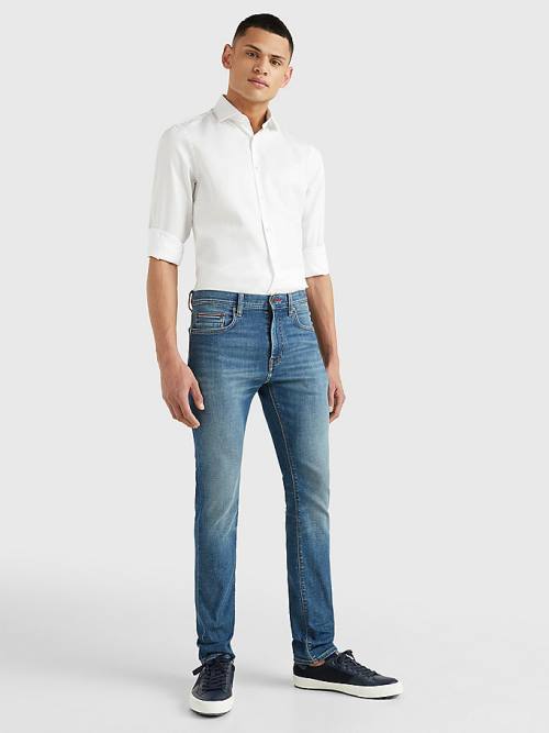 White Tommy Hilfiger Organic Cotton Twill Slim Fit Men's Shirts | TH761YNM