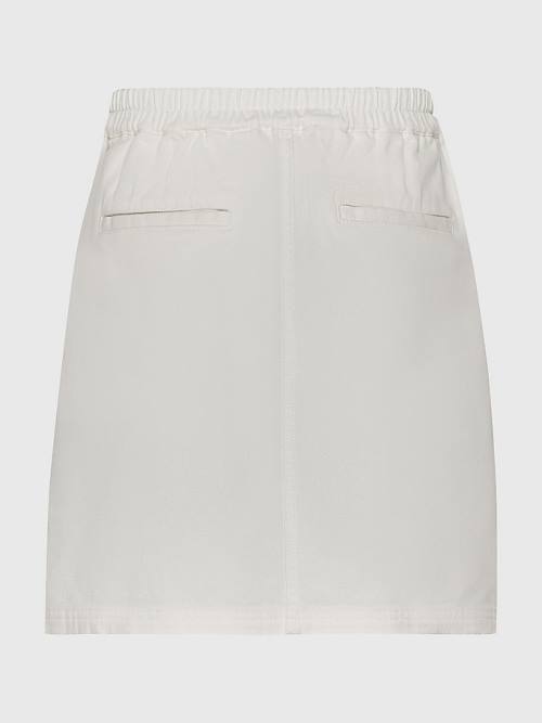 White Tommy Hilfiger Organic Cotton Utility Zip Girls' Skirts | TH075FCL