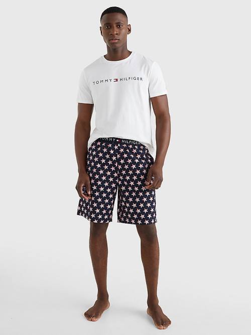 White Tommy Hilfiger Original Short Print Set Men\'s Pyjamas | TH984HBM