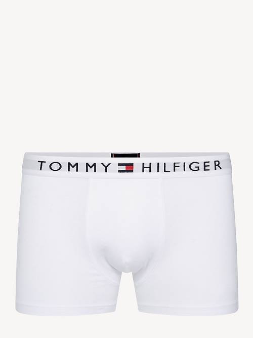 White Tommy Hilfiger Original Stretch Logo Waistband Trunks Men's Underwear | TH029WRX