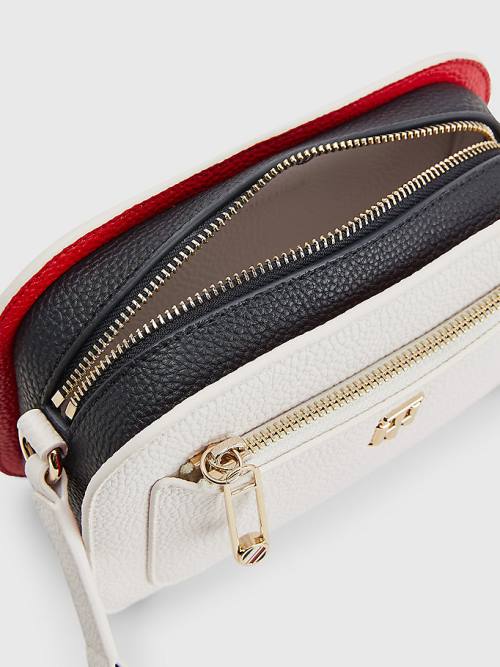 White Tommy Hilfiger Pebble Grain Signature Camera Women's Bags | TH362XDU