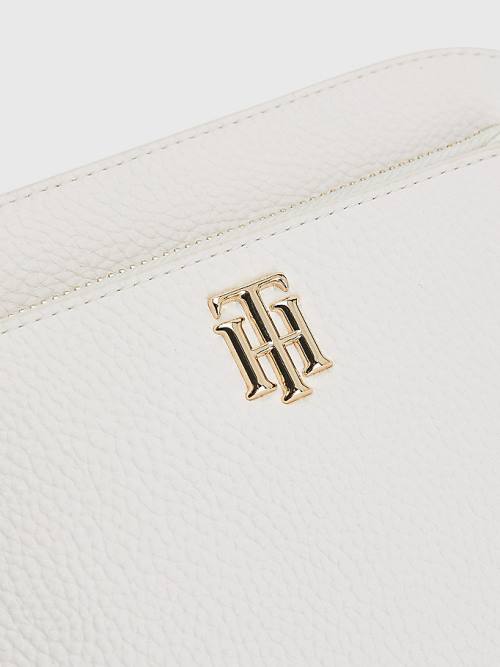 White Tommy Hilfiger Pebble Grain Signature Camera Women's Bags | TH362XDU