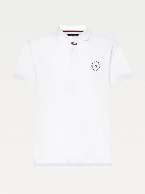 White Tommy Hilfiger Plus Organic Cotton Pique Regular Fit Men's Polo Shirts | TH178YVD