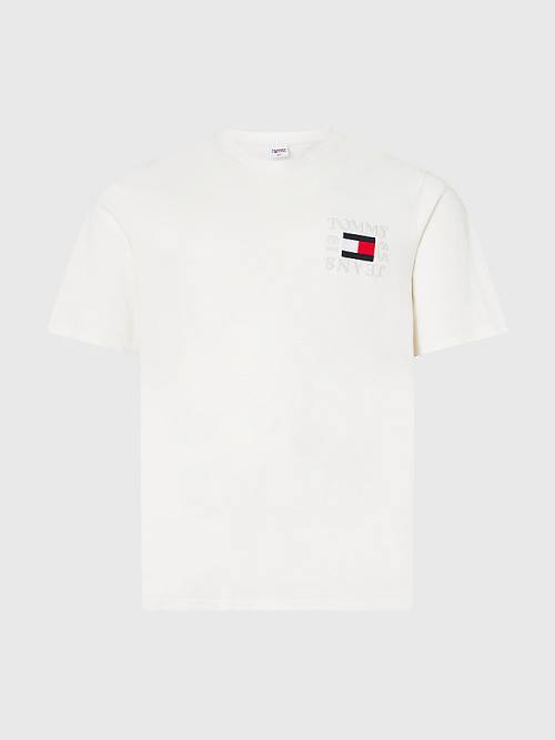 White Tommy Hilfiger Plus Organic Cotton Boxy Men's T Shirts | TH410RLX