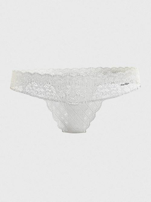 White Tommy Hilfiger Prairie Lace Brazilian Briefs Women's Underwear | TH839IQL