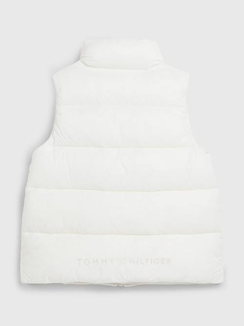 White Tommy Hilfiger Puffer Zip-Thru Vest Girls' Jackets | TH751YCZ