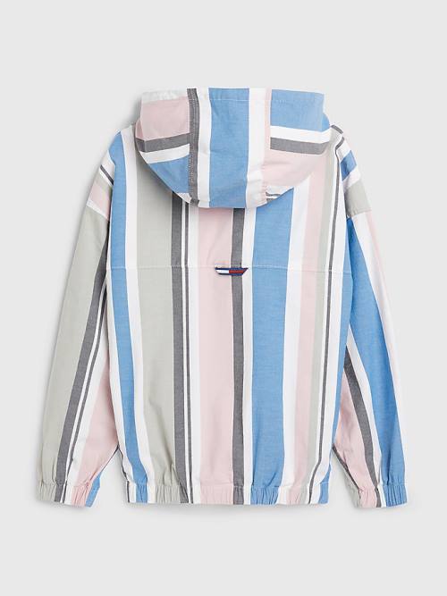 White Tommy Hilfiger Pull-On Hooded Stripe Boys' Shirts | TH543CSD