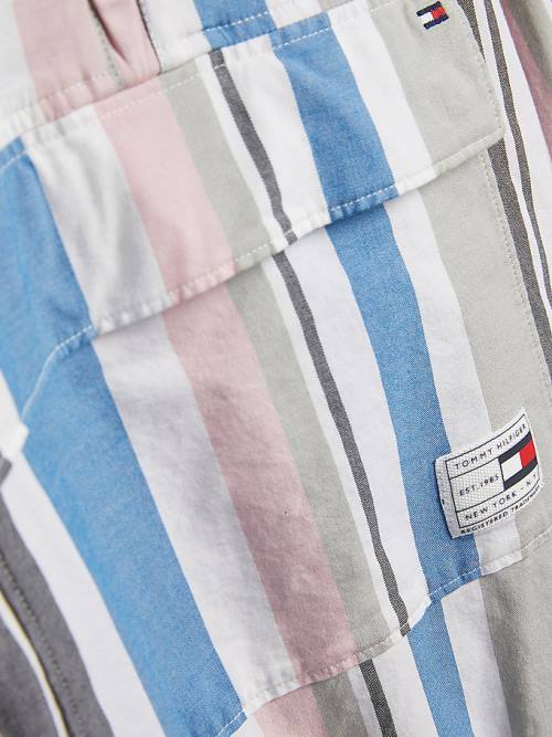 White Tommy Hilfiger Pull-On Hooded Stripe Boys' Shirts | TH543CSD