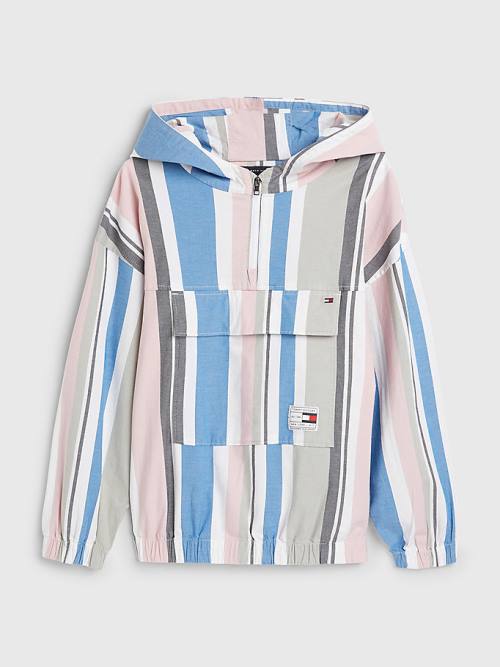 White Tommy Hilfiger Pull-On Hooded Stripe Boys\' Shirts | TH543CSD