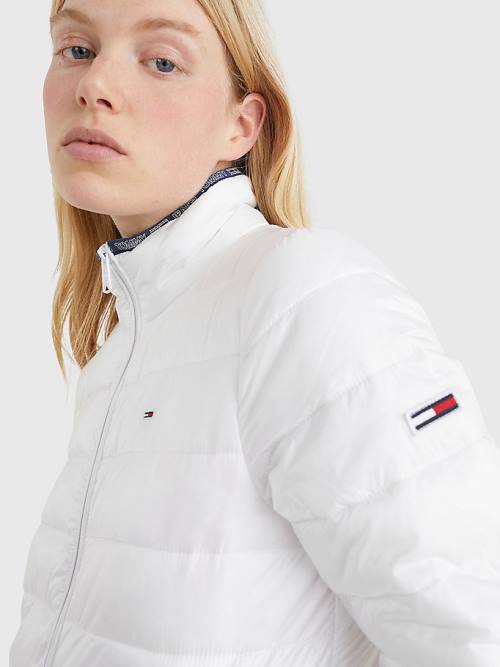 White Tommy Hilfiger Quilted Zip-Thru Women's Jackets | TH395MDF