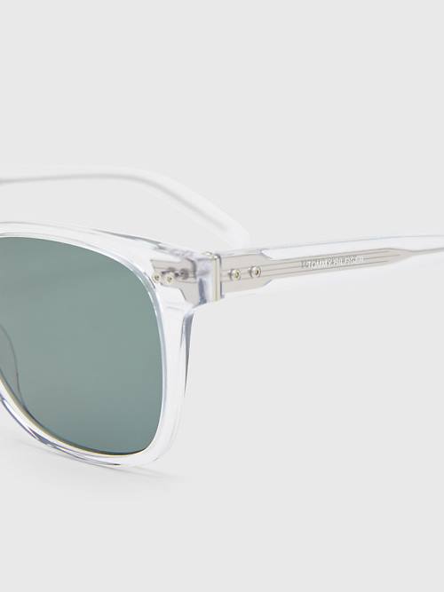 White Tommy Hilfiger Rectangular Men's Sunglasses | TH094RNW