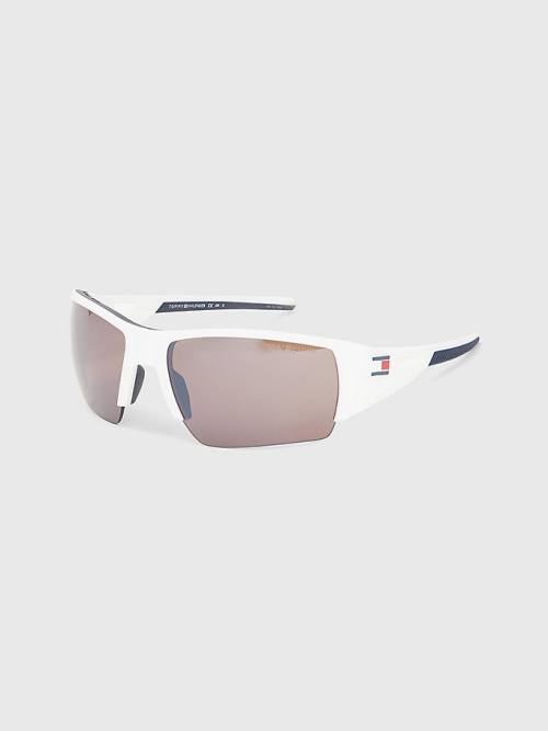 White Tommy Hilfiger Rectangular Men\'s Sunglasses | TH836UEX