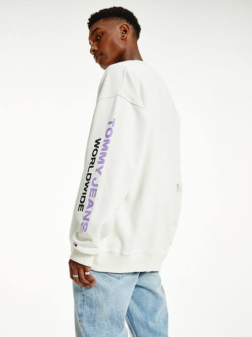 White Tommy Hilfiger Recycled Unity Men's Sweatshirts | TH195PYZ