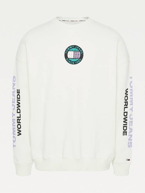 White Tommy Hilfiger Recycled Unity Men's Sweatshirts | TH195PYZ