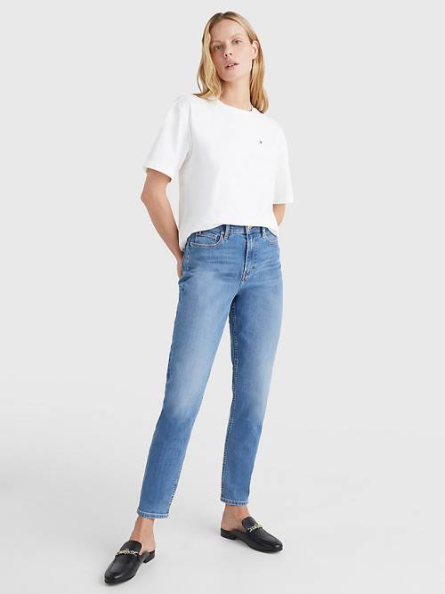 White Tommy Hilfiger Relaxed Fit Women's T Shirts | TH016RLZ