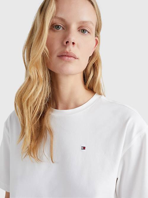 White Tommy Hilfiger Relaxed Fit Women's T Shirts | TH016RLZ