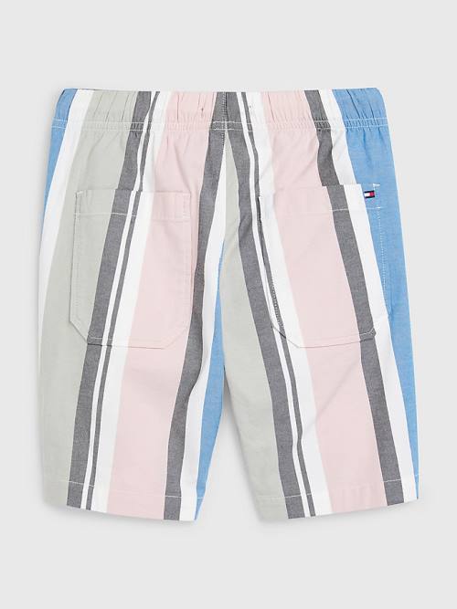 White Tommy Hilfiger Retro Stripe Pull-On Shorts Boys' Pants | TH092YKZ