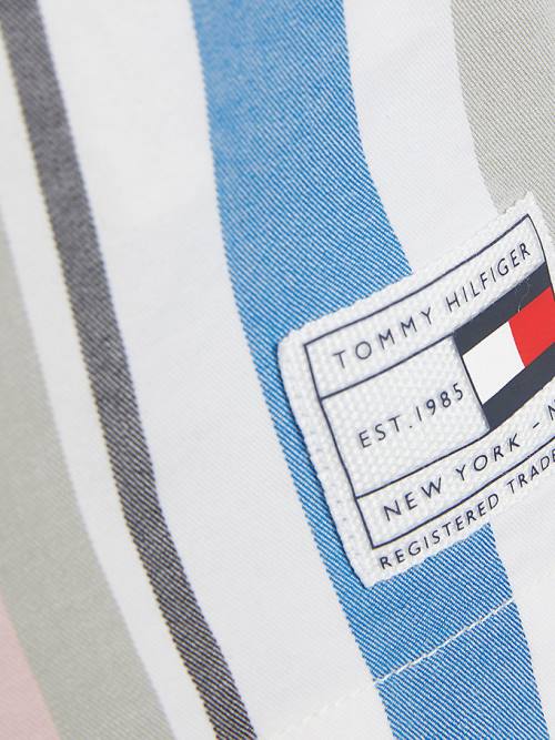 White Tommy Hilfiger Retro Stripe Pull-On Shorts Boys' Pants | TH092YKZ