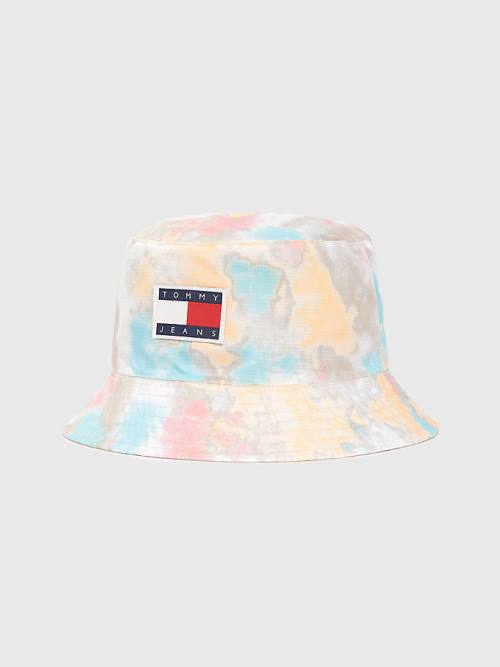 White Tommy Hilfiger Reversible Travel Bucket Women's Hats | TH807OBH