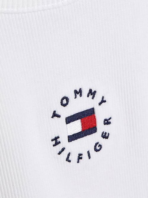 White Tommy Hilfiger Rib-Knit Tank Top Girls' T Shirts | TH716AWR