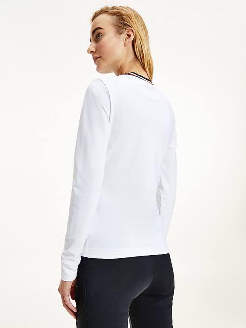 White Tommy Hilfiger Rossignol Contrast Collar Base Layer Women's T Shirts | TH495JXC