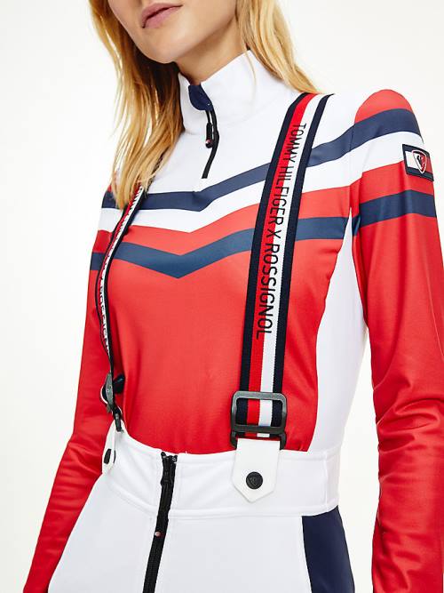 White Tommy Hilfiger Rossignol Ski Dungarees Women's Dress | TH561YTI